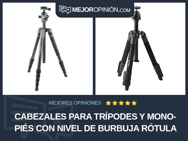 Cabezales para trípodes y monopiés Con nivel de burbuja Rótula de bola