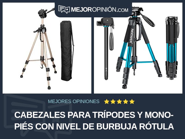 Cabezales para trípodes y monopiés Con nivel de burbuja Rótula panorámica