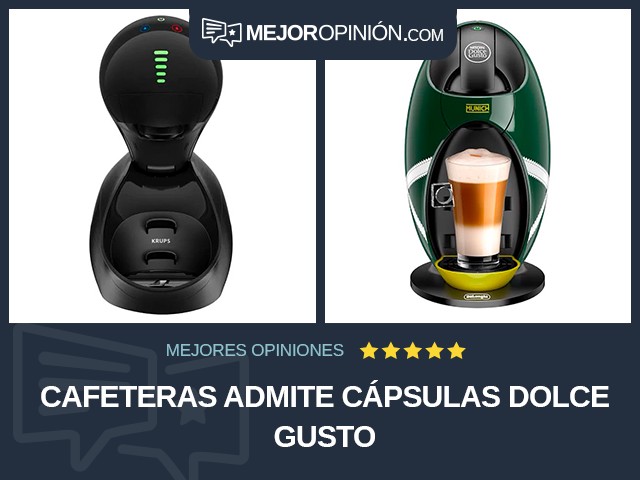 Cafeteras Admite cápsulas Dolce Gusto