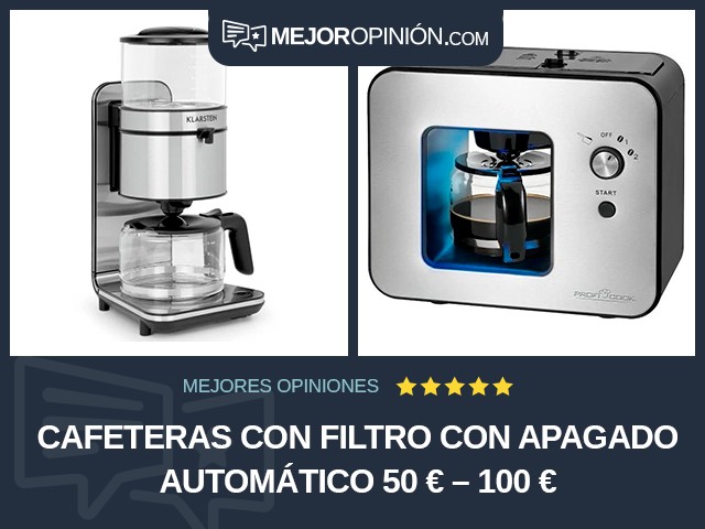 Cafeteras con filtro Con apagado automático 50 € – 100 €