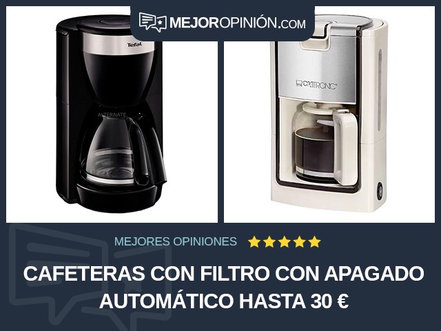 Cafeteras con filtro Con apagado automático Hasta 30 €