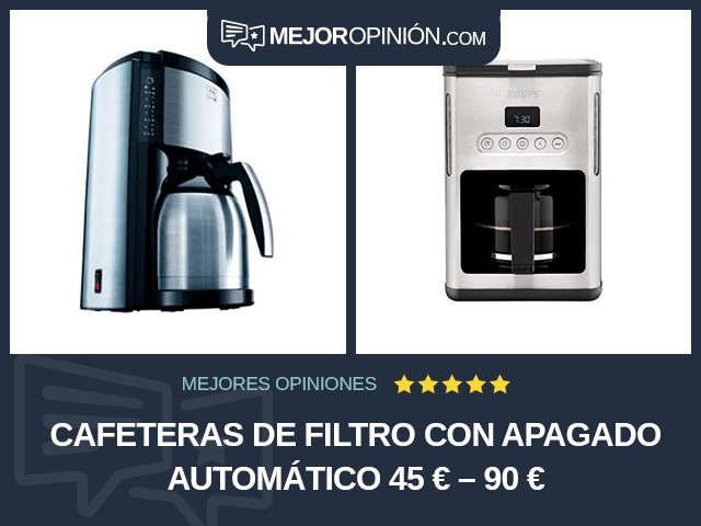 Cafeteras de filtro Con apagado automático 45 € – 90 €