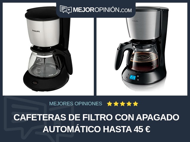 Cafeteras de filtro Con apagado automático Hasta 45 €