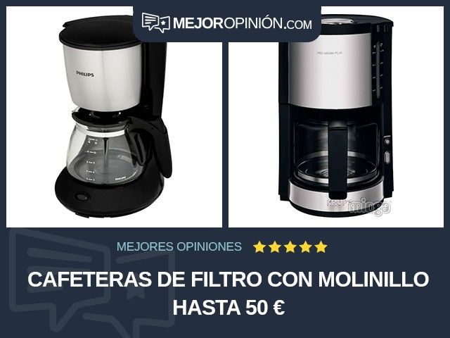 Cafeteras de filtro Con molinillo Hasta 50 €