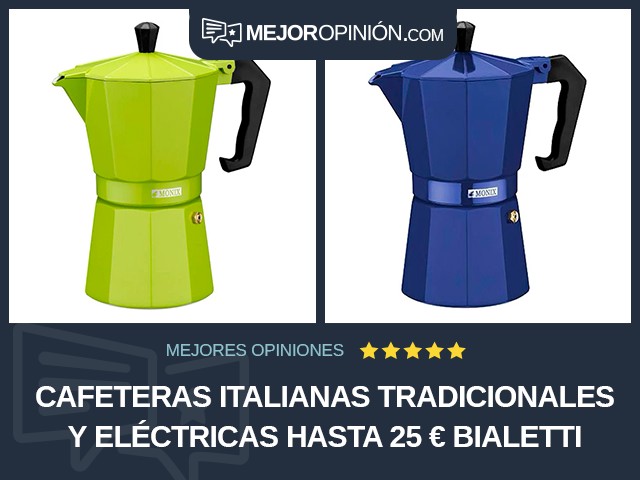 Cafeteras italianas tradicionales y eléctricas Hasta 25 € Bialetti