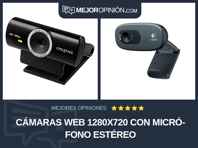 Cámaras web 1280x720 Con micrófono estéreo