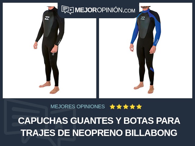 Capuchas guantes y botas para trajes de neopreno Billabong