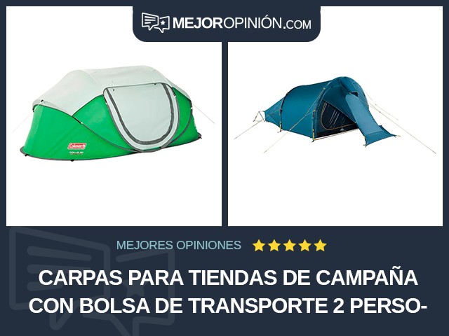 Carpas para tiendas de campaña Con bolsa de transporte 2 personas