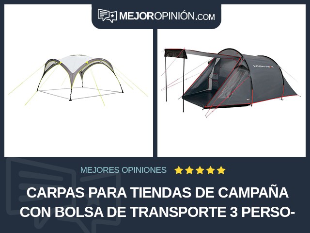 Carpas para tiendas de campaña Con bolsa de transporte 3 personas