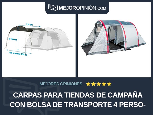 Carpas para tiendas de campaña Con bolsa de transporte 4 personas