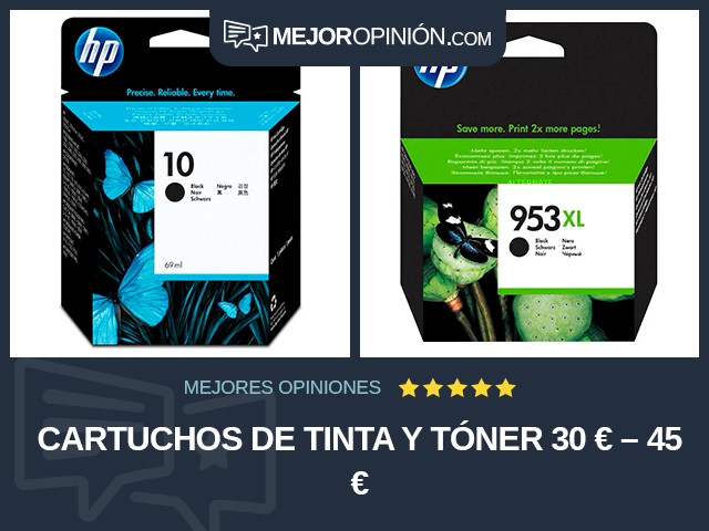 Cartuchos de tinta y tóner 30 € – 45 €