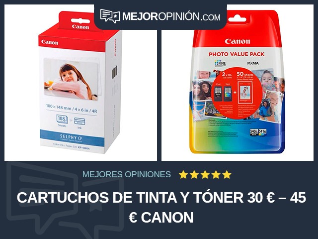 Cartuchos de tinta y tóner 30 € – 45 € Canon