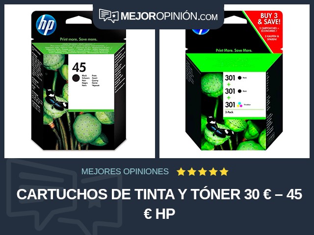 Cartuchos de tinta y tóner 30 € – 45 € HP