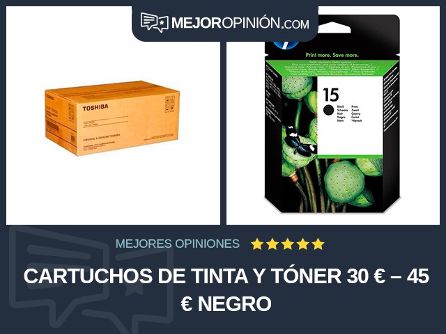 Cartuchos de tinta y tóner 30 € – 45 € Negro