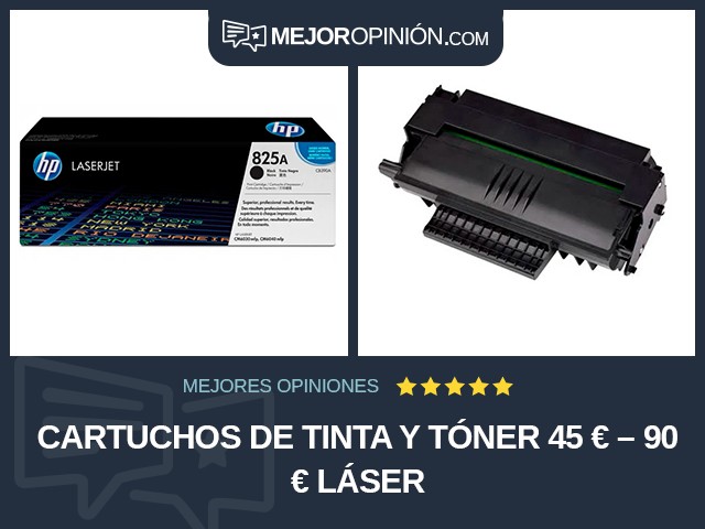 Cartuchos de tinta y tóner 45 € – 90 € Láser