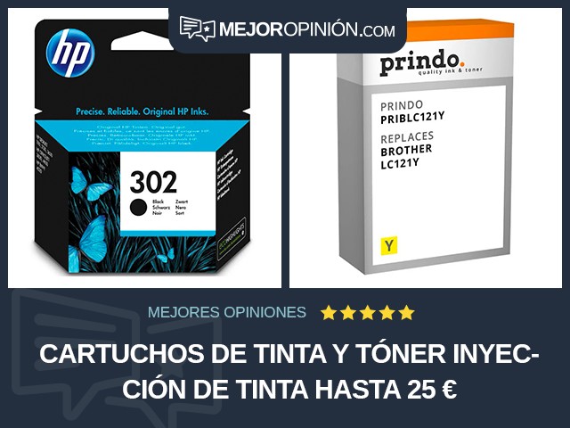 Cartuchos de tinta y tóner Inyección de tinta Hasta 25 €