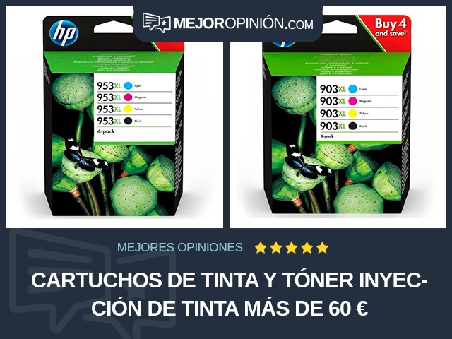 Cartuchos de tinta y tóner Inyección de tinta Más de 60 €