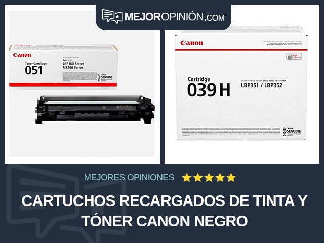 Cartuchos recargados de tinta y tóner Canon Negro