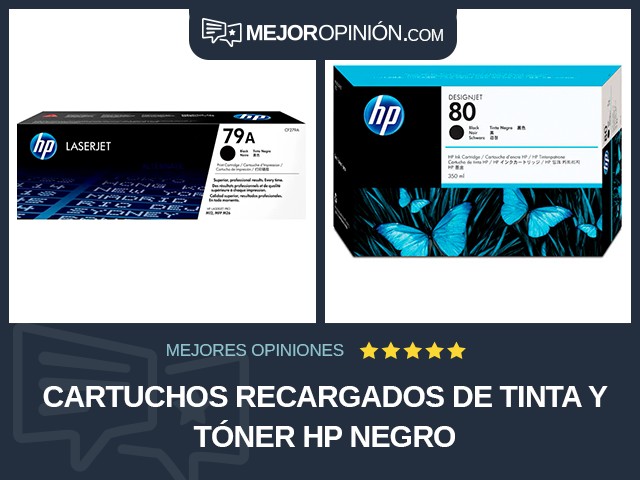 Cartuchos recargados de tinta y tóner HP Negro