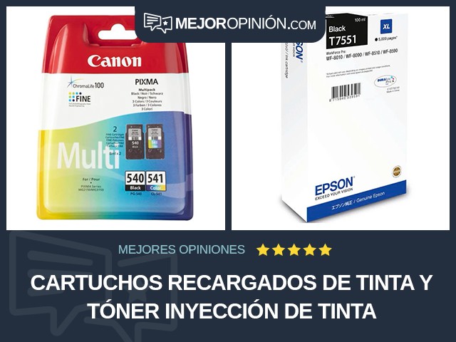 Cartuchos recargados de tinta y tóner Inyección de tinta