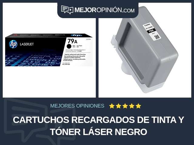 Cartuchos recargados de tinta y tóner Láser Negro