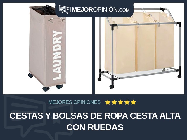 Cestas y bolsas de ropa Cesta alta Con ruedas