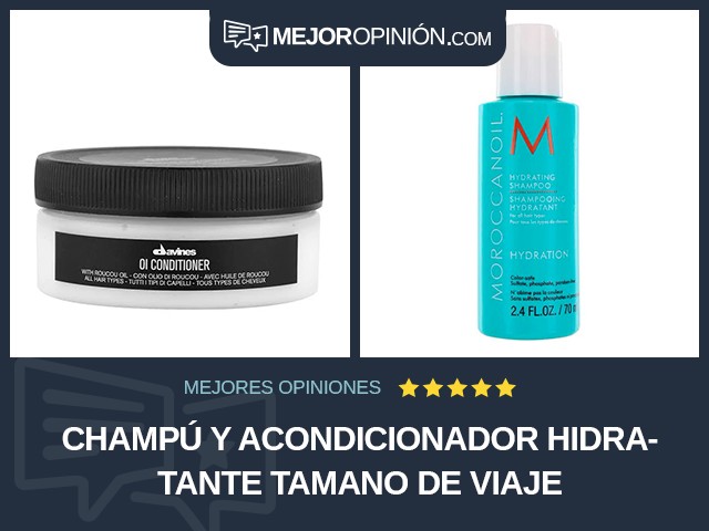 Champú y acondicionador Hidratante Tamano de viaje