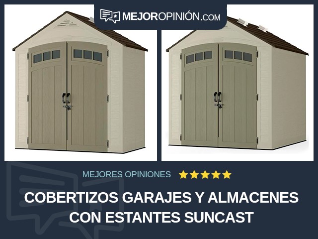 Cobertizos garajes y almacenes Con estantes Suncast