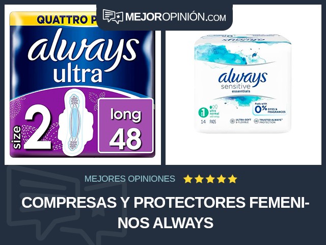 Compresas y protectores femeninos Always