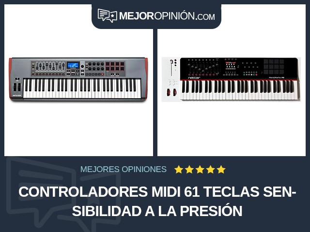 Controladores MIDI 61 teclas Sensibilidad a la presión