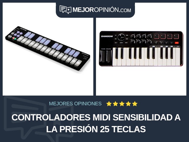 Controladores MIDI Sensibilidad a la presión 25 teclas