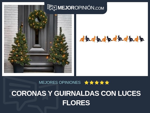 Coronas y guirnaldas Con luces Flores