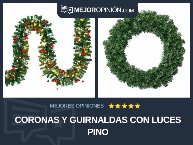 Coronas y guirnaldas Con luces Pino