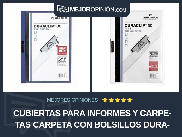 Cubiertas para informes y carpetas Carpeta con bolsillos DURABLE