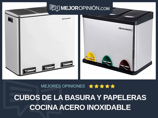 Cubos de la basura y papeleras Cocina Acero inoxidable