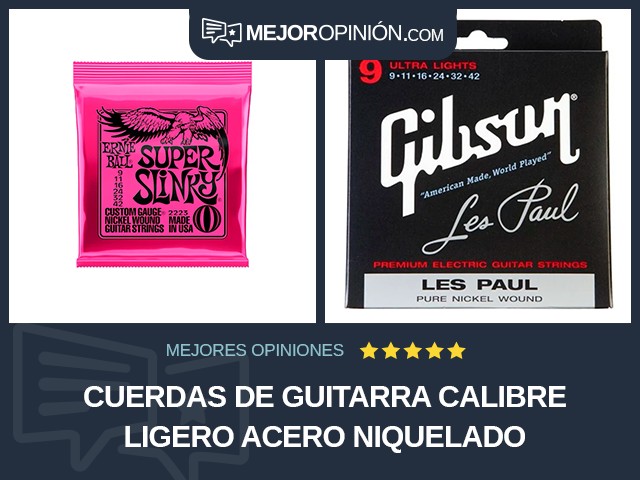 Cuerdas de guitarra Calibre ligero Acero niquelado