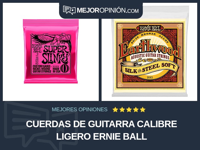 Cuerdas de guitarra Calibre ligero Ernie Ball