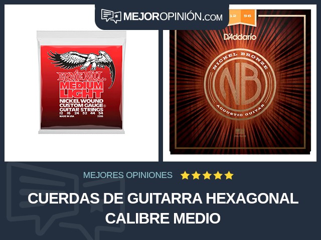 Cuerdas de guitarra Hexagonal Calibre medio