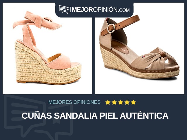 Cuñas Sandalia Piel auténtica