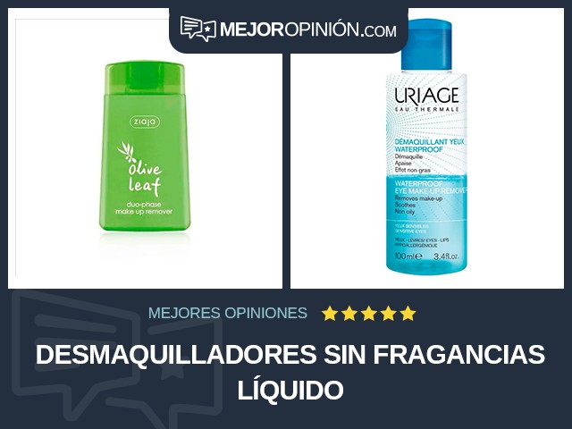 Desmaquilladores Sin fragancias Líquido