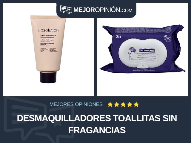 Desmaquilladores Toallitas Sin fragancias