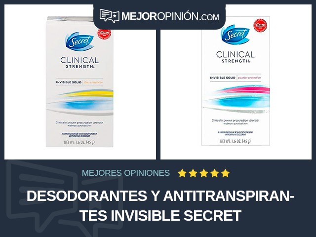 Desodorantes y antitranspirantes Invisible Secret