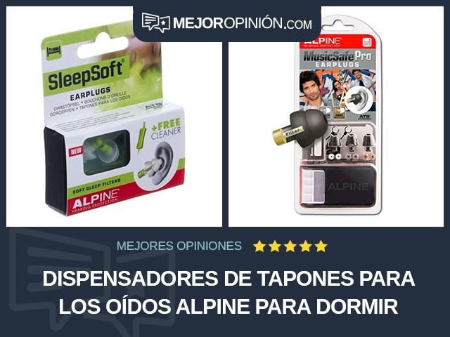 Dispensadores de tapones para los oídos Alpine Para dormir