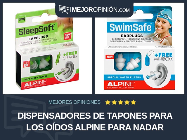 Dispensadores de tapones para los oídos Alpine Para nadar