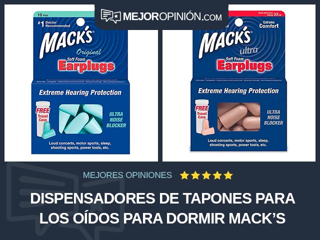 Dispensadores de tapones para los oídos Para dormir Mack's