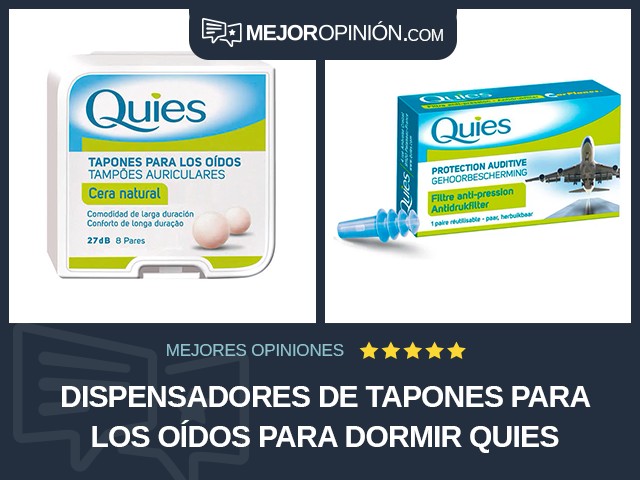 Dispensadores de tapones para los oídos Para dormir Quies