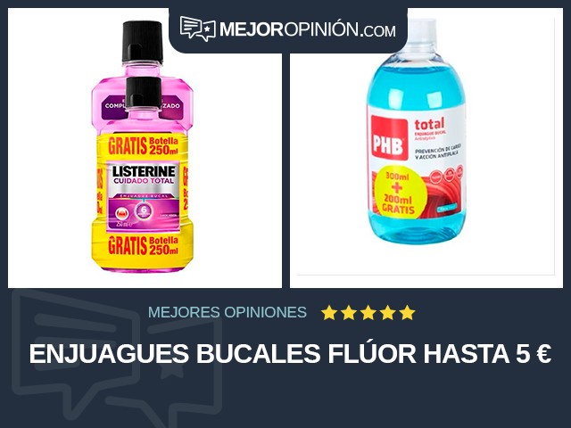 Enjuagues bucales Flúor Hasta 5 €