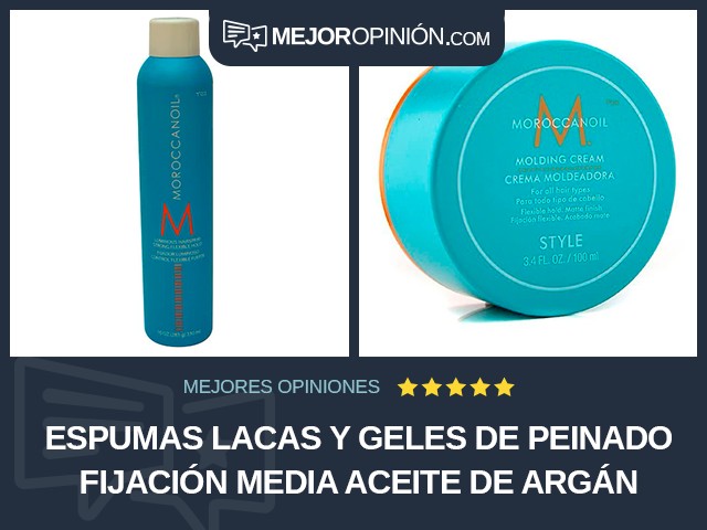 Espumas lacas y geles de peinado Fijación media Aceite de argán