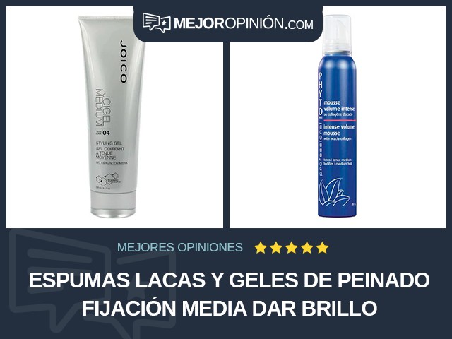 Espumas lacas y geles de peinado Fijación media Dar brillo