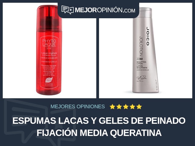 Espumas lacas y geles de peinado Fijación media Queratina